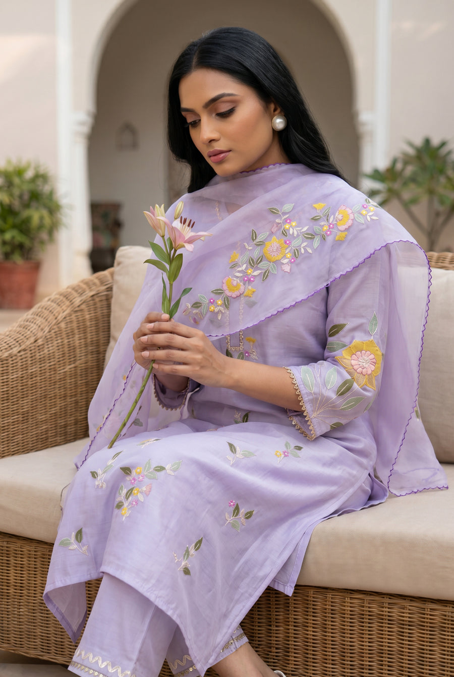Pari Mul Chanderi Kurta Set