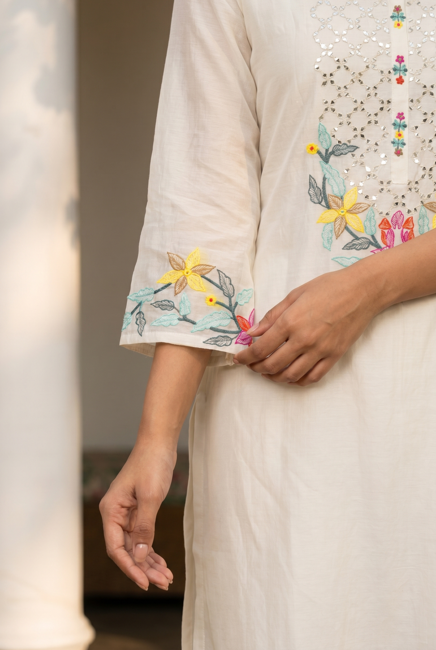 Firefly Mul Chanderi Kurta Set