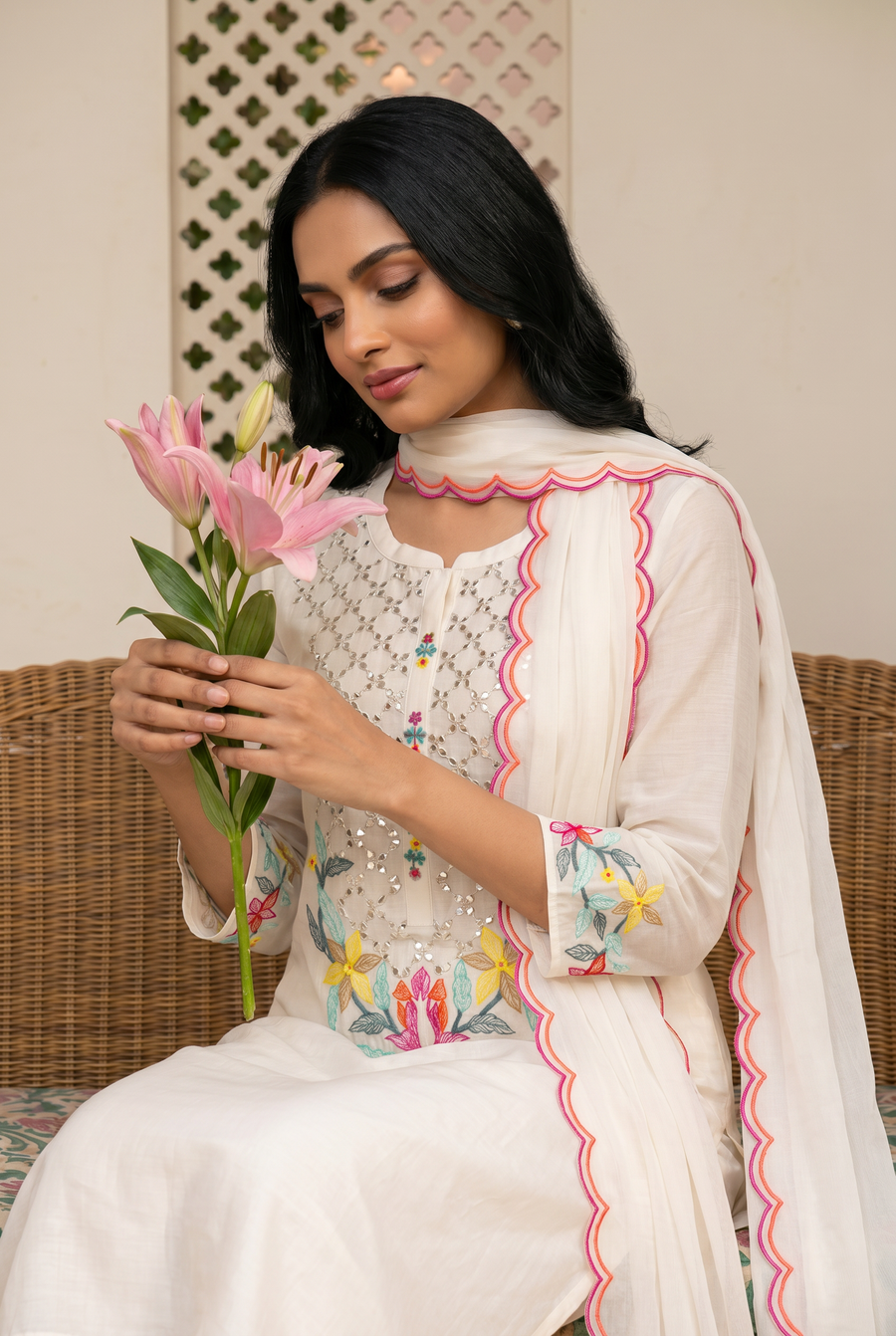 Firefly Mul Chanderi Kurta Set