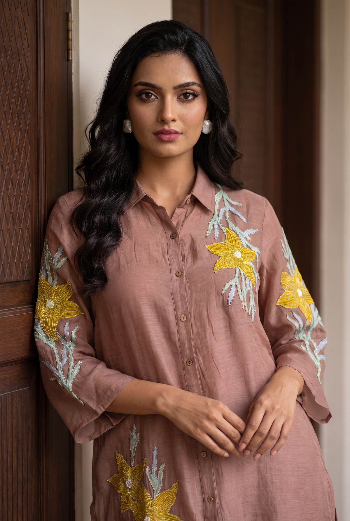 Ira Mul Chanderi Co-ord Set in Pink