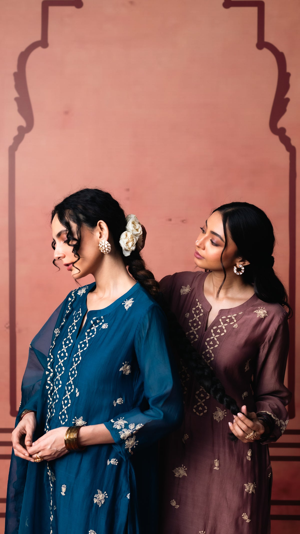 Niva Kurta Set (Dusty Brown)