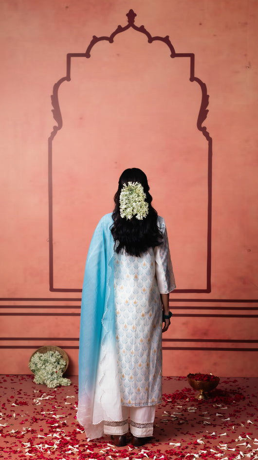 Saanjh Kurta Set (Blue)