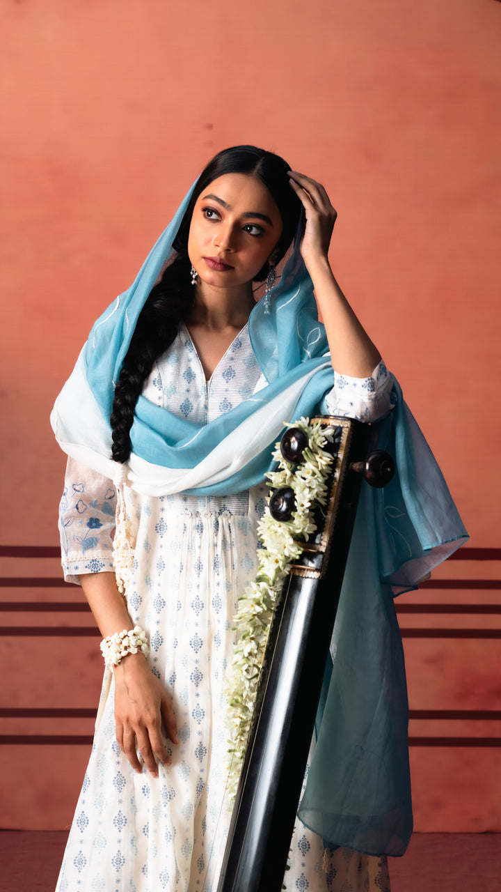 Naveli Aline Kurta Set (Blue)