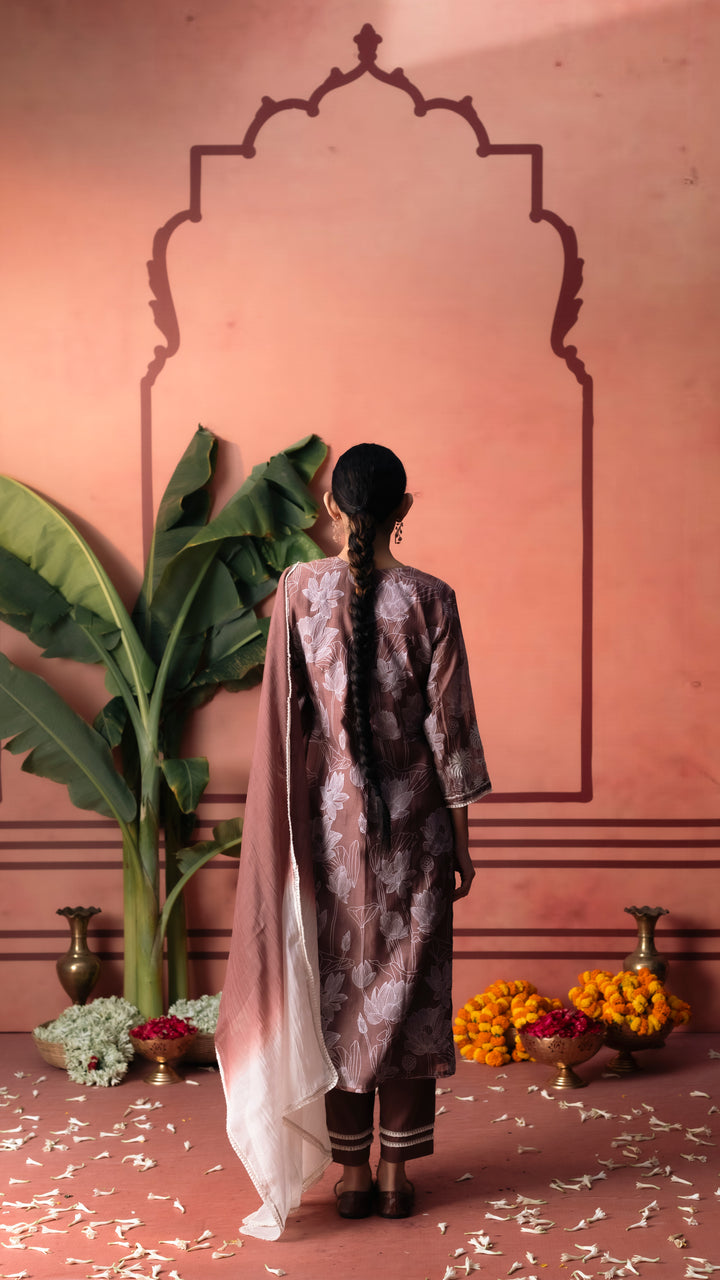 Seher Kurta Set (Brown)