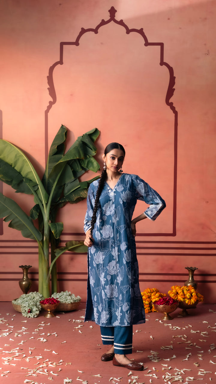 Seher Kurta Set (Blue)
