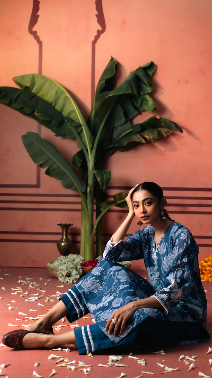 Seher Kurta Set (Blue)