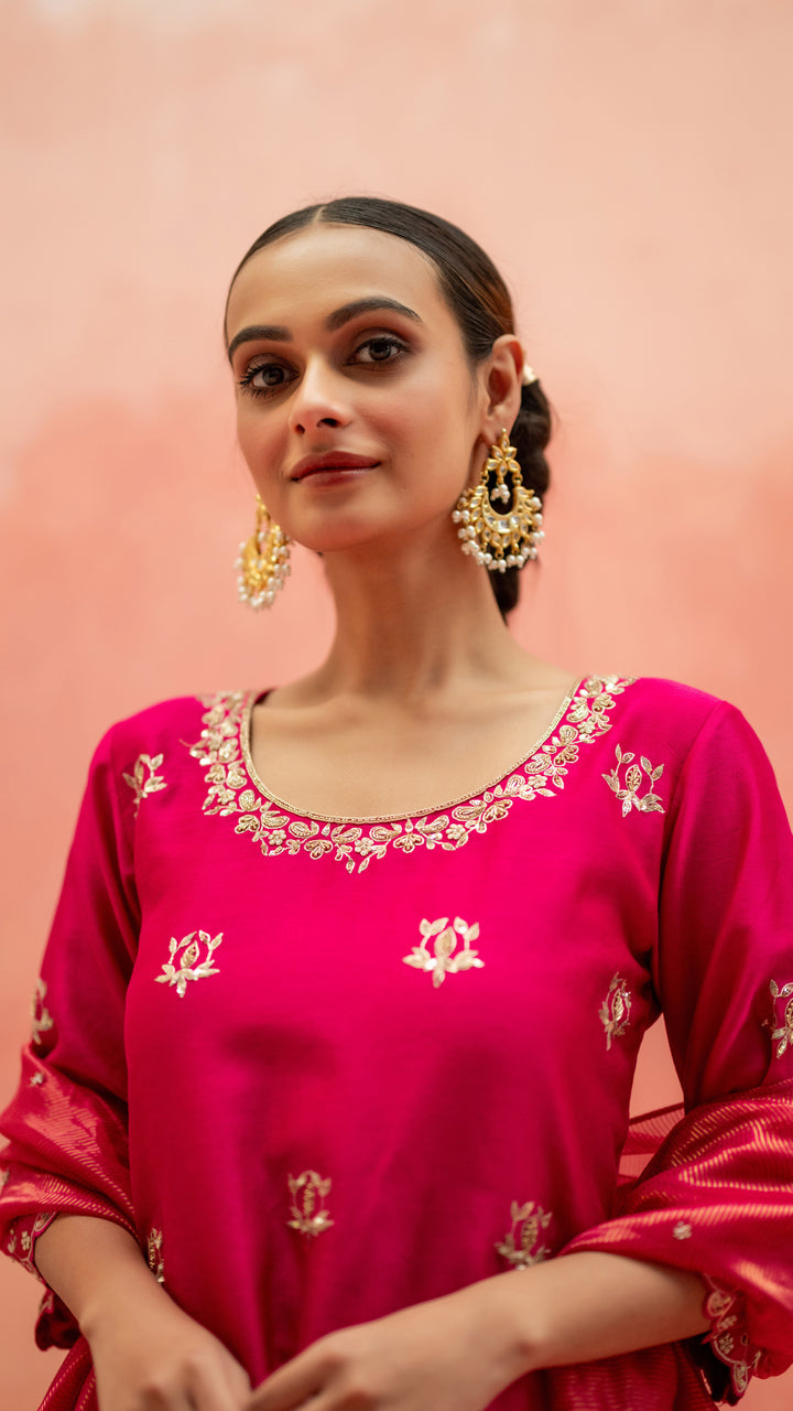Noor Sharara Set (Sleeveless Square Neck - Orange)