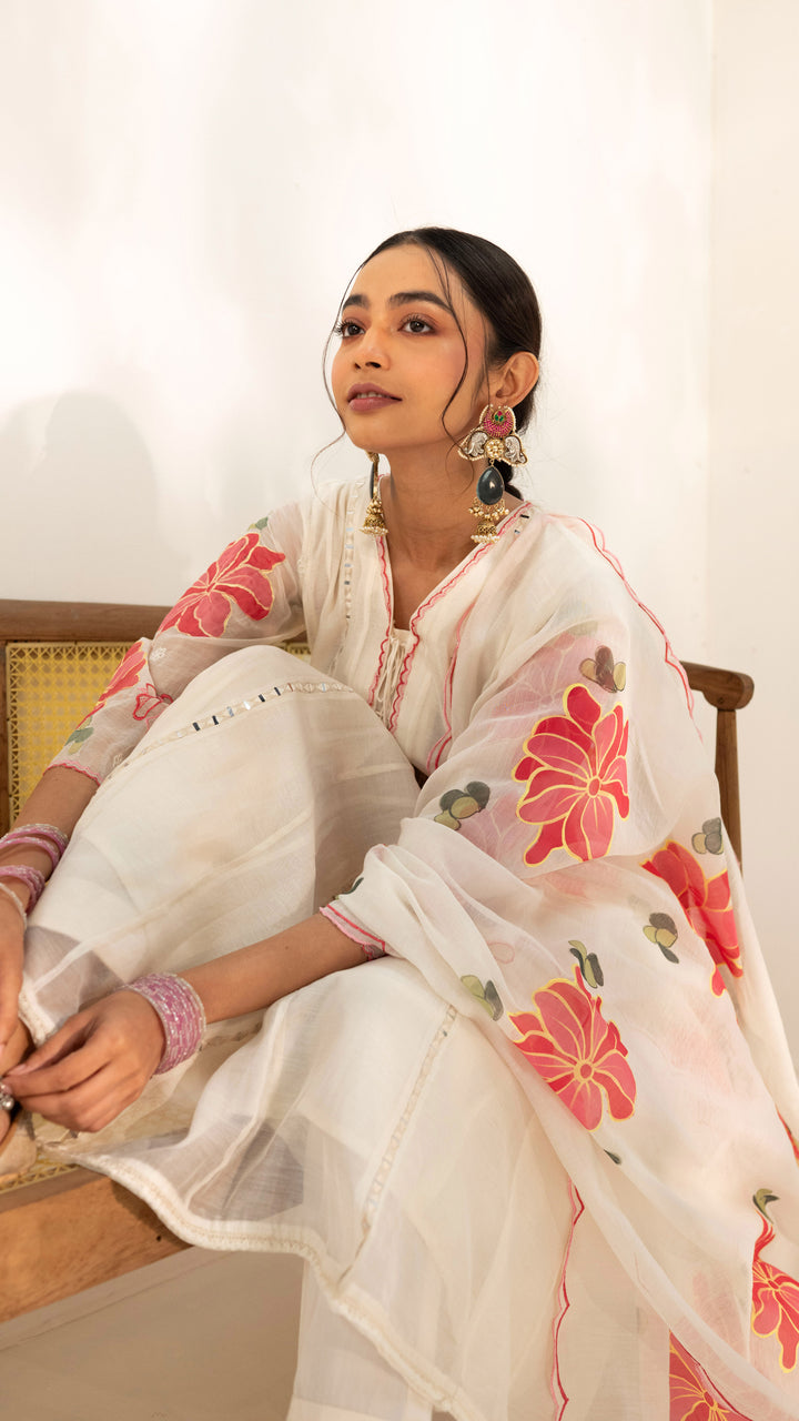 Zoya Anarkali Set (Off-White)
