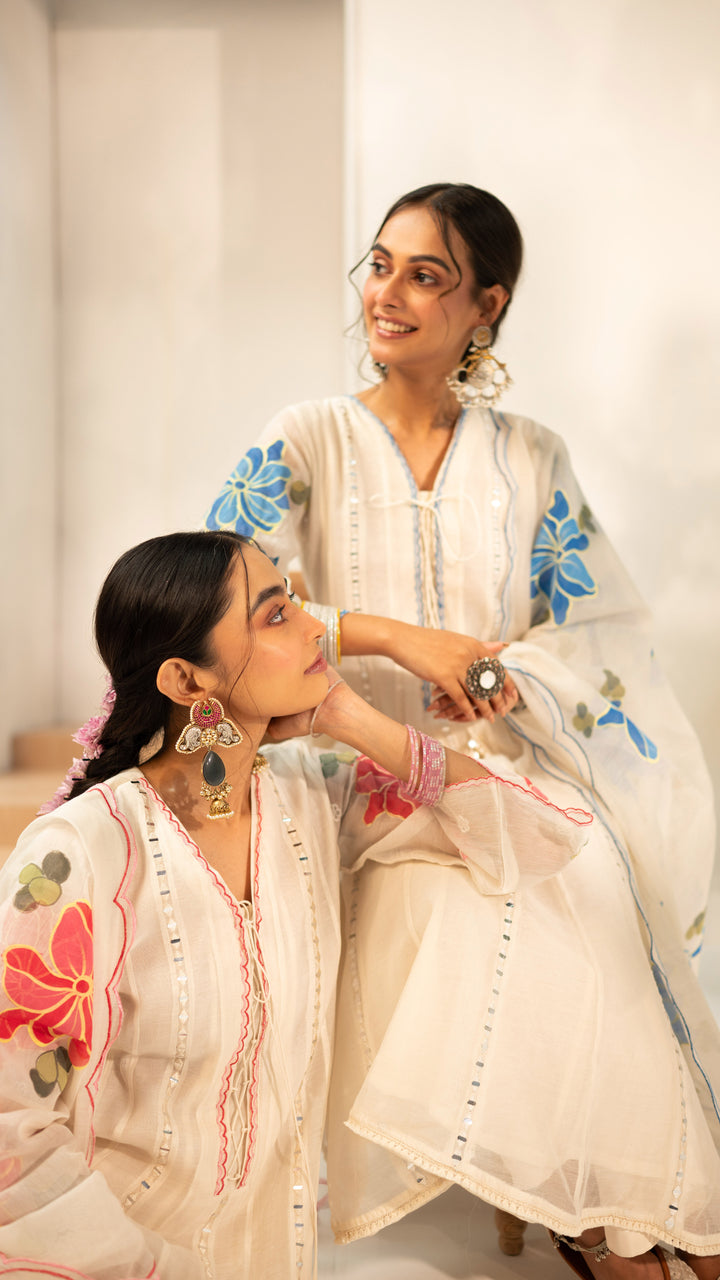 Zoya Anarkali Set (Off-White)