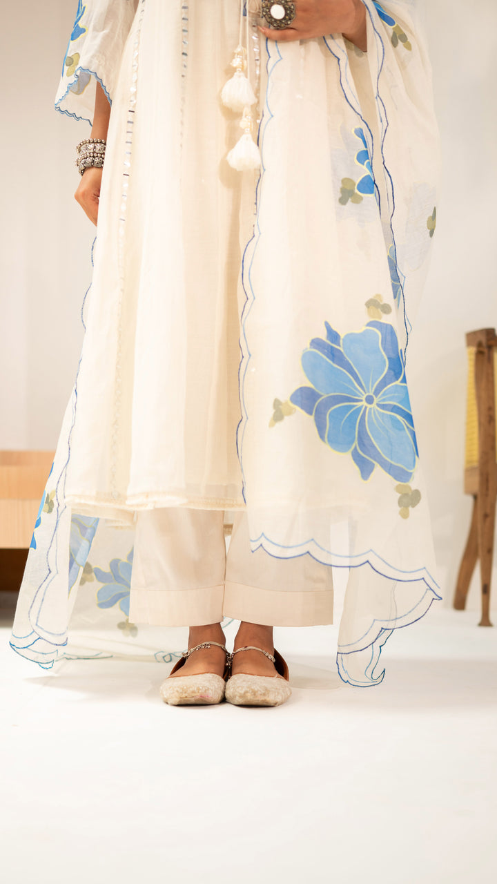 Zoya Anarkali Set (Off-White)