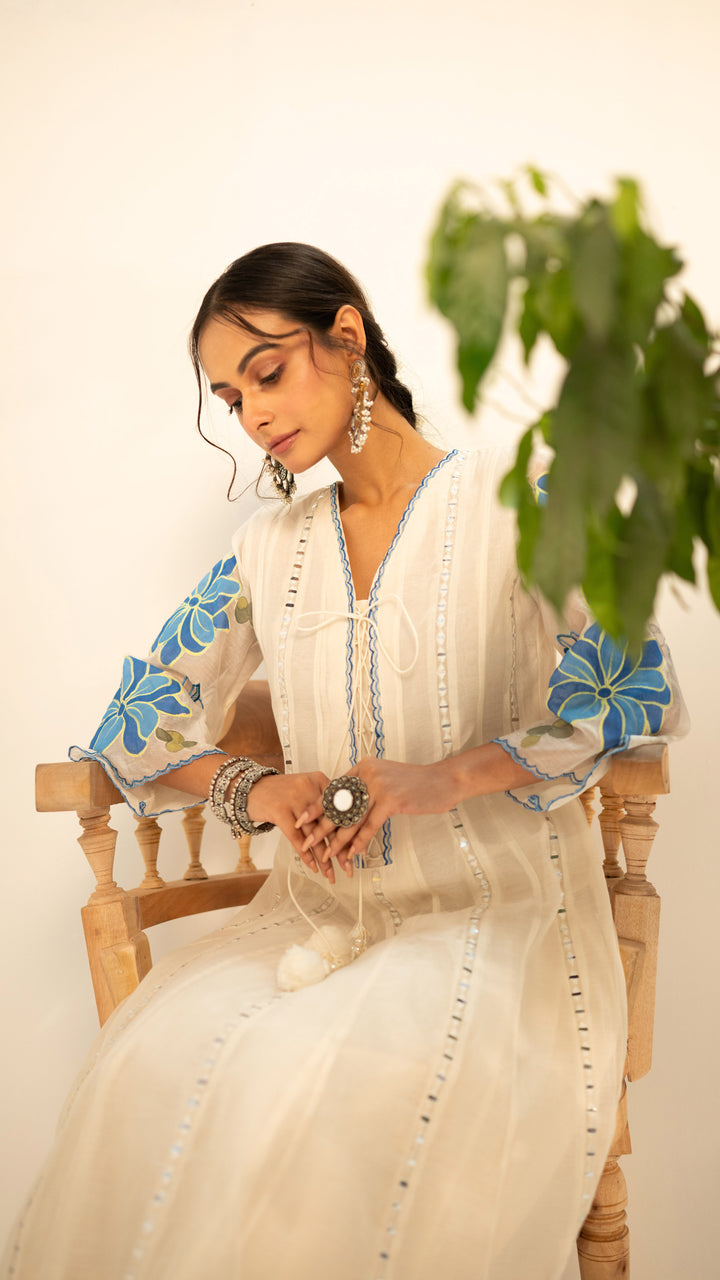 Zoya Anarkali Set (Off-White)