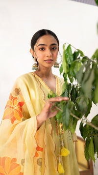 Zoya Mul Chanderi Anarkali Set