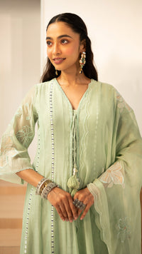 Zara Mul Chanderi Anarkali Set