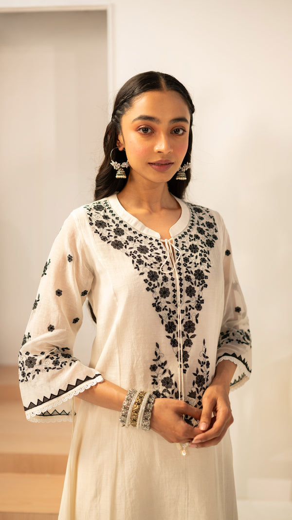 Alaya A-line Kurta Set (Off-White)