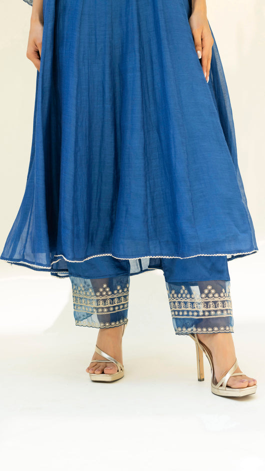 Dastak Anarkali Set (Sapphire Blue)