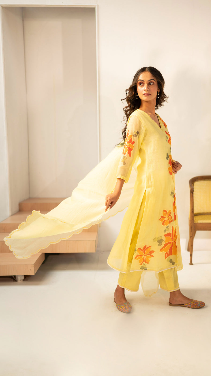 Zoya Mul Chanderi Kurta Set