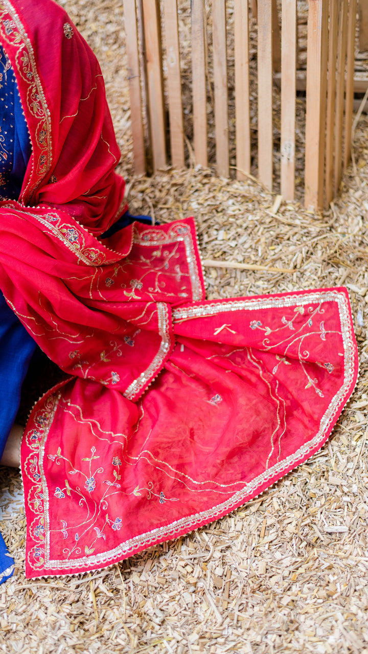 Leila A-line Kurta Set (Morpankhi)
