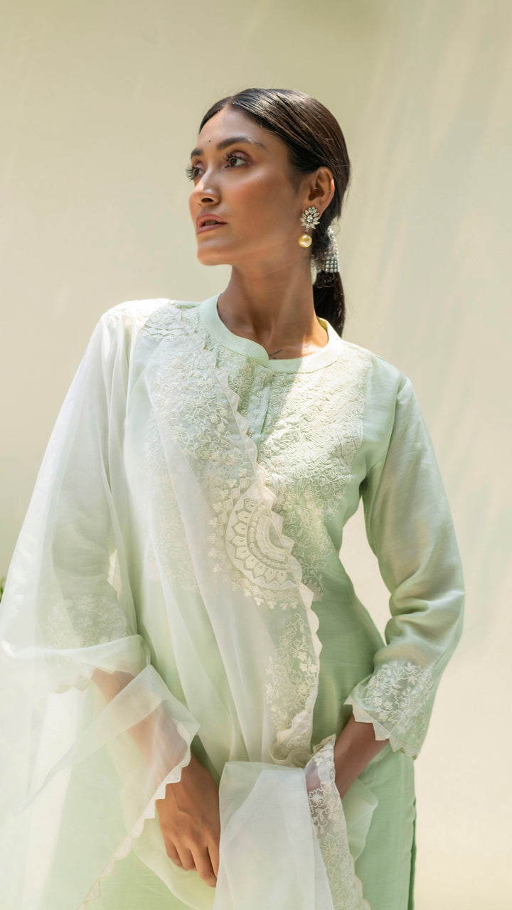 Fiza Kurta Set (Pastel Green)