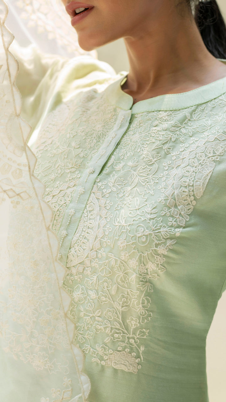 Fiza Kurta Set (Pastel Green)
