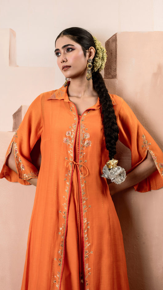 Tara Jacket Set (Orange)