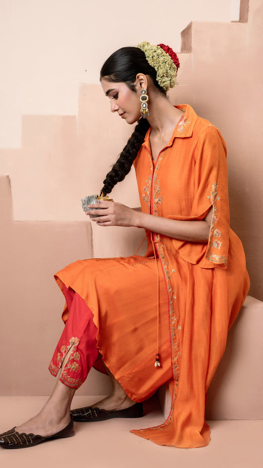 Tara Jacket Set (Orange)