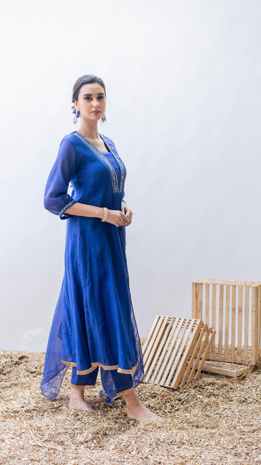 Yara A-line Kurta Set (Morpankhi)