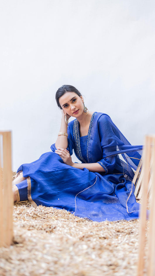 Yara A-line Kurta Set (Morpankhi)