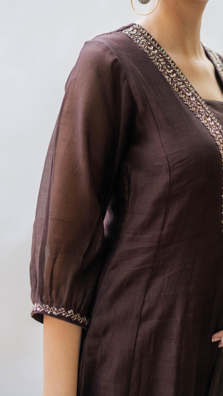Yara A-line Kurta Set (Badami)
