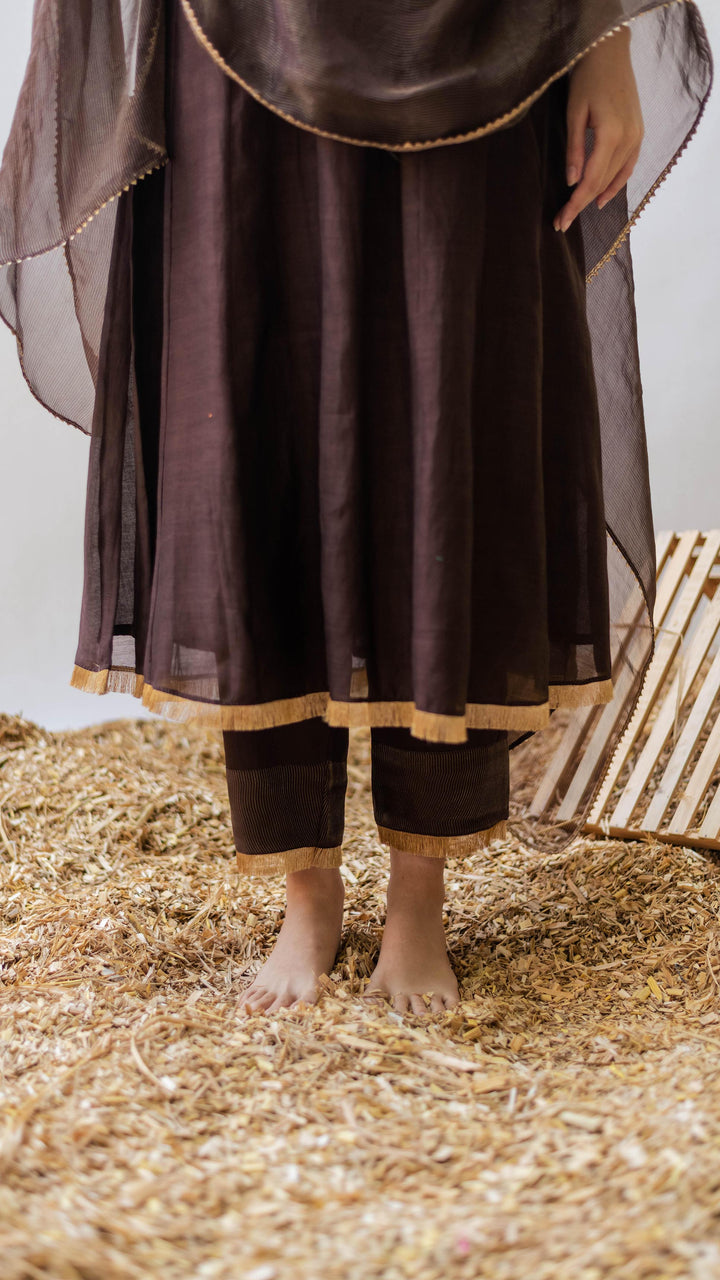 Yara A-line Kurta Set (Badami)