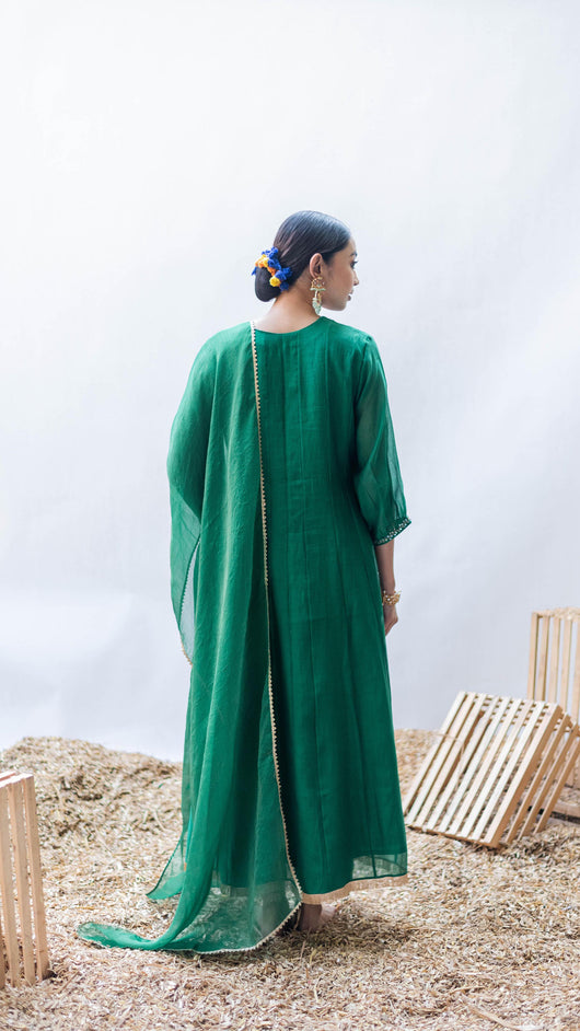 Yara A-line Kurta Set (Panna)