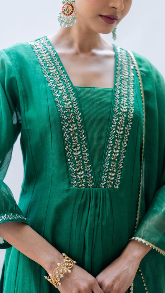 Yara A-line Kurta Set (Panna)