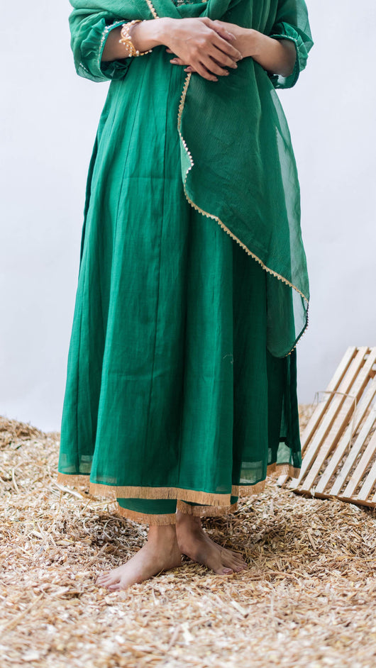 Yara A-line Kurta Set (Panna)