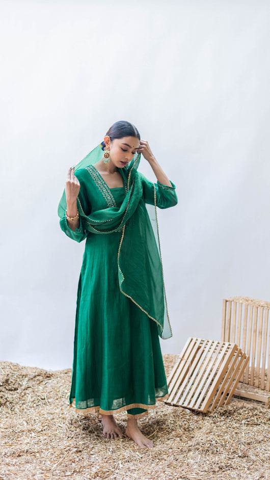 Yara A-line Kurta Set (Panna)