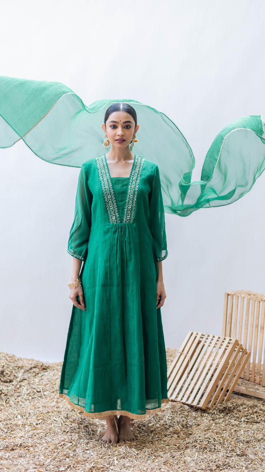 Yara A-line Kurta Set (Panna)