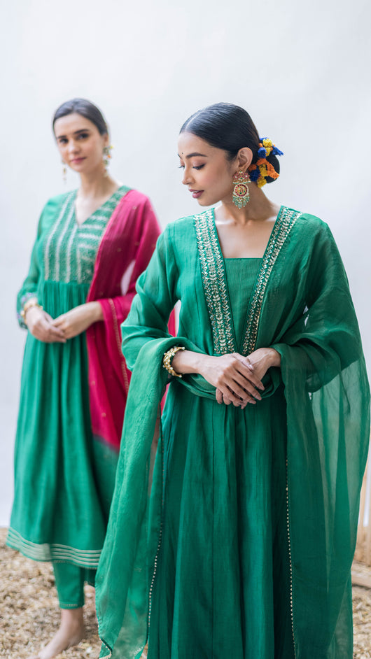Yara A-line Kurta Set (Panna)