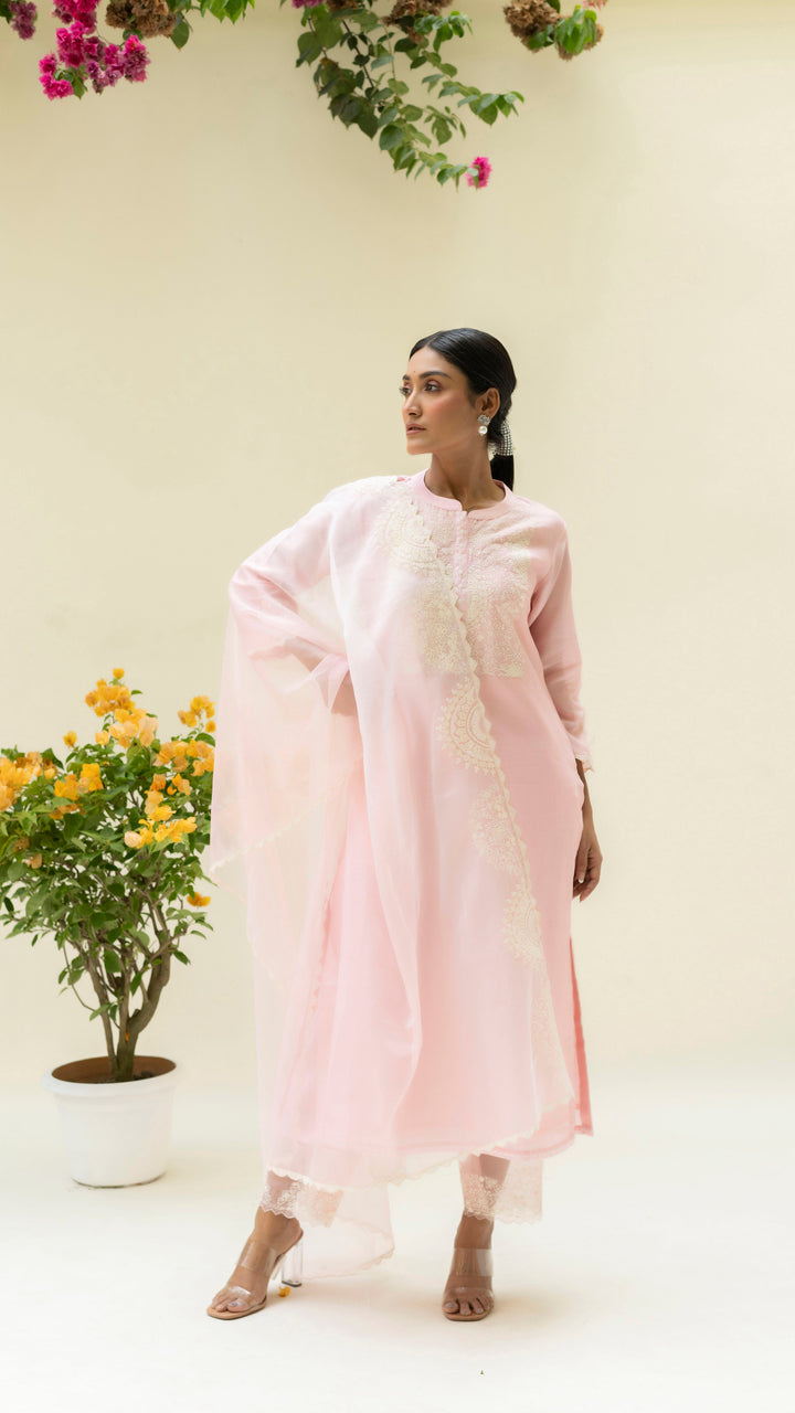 Fiza Kurta Set (Pastel Pink)