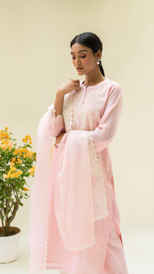 Fiza Kurta Set (Pastel Pink)