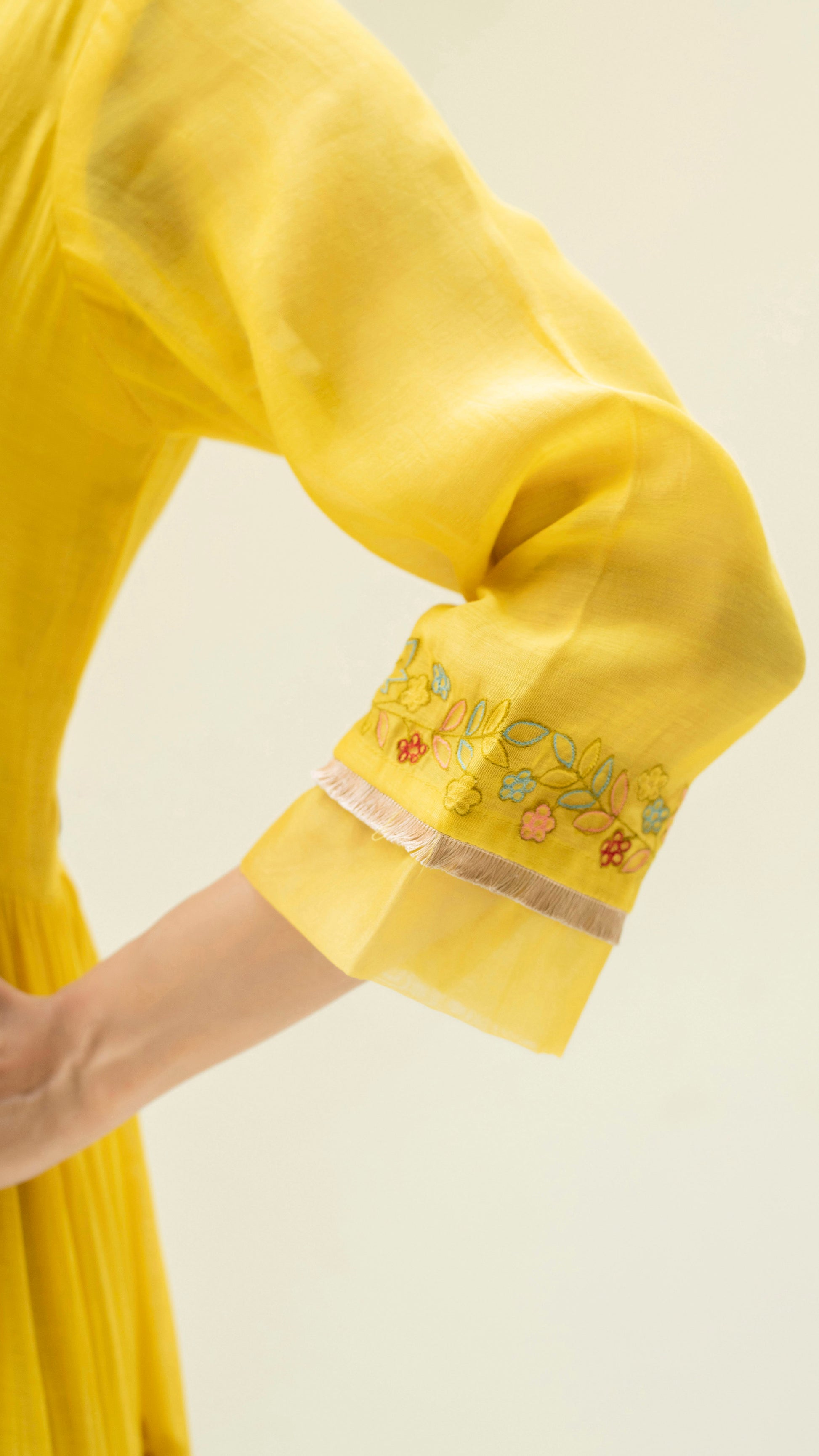 Soch Side-gather Anarkali Set (Sunshine Yellow)