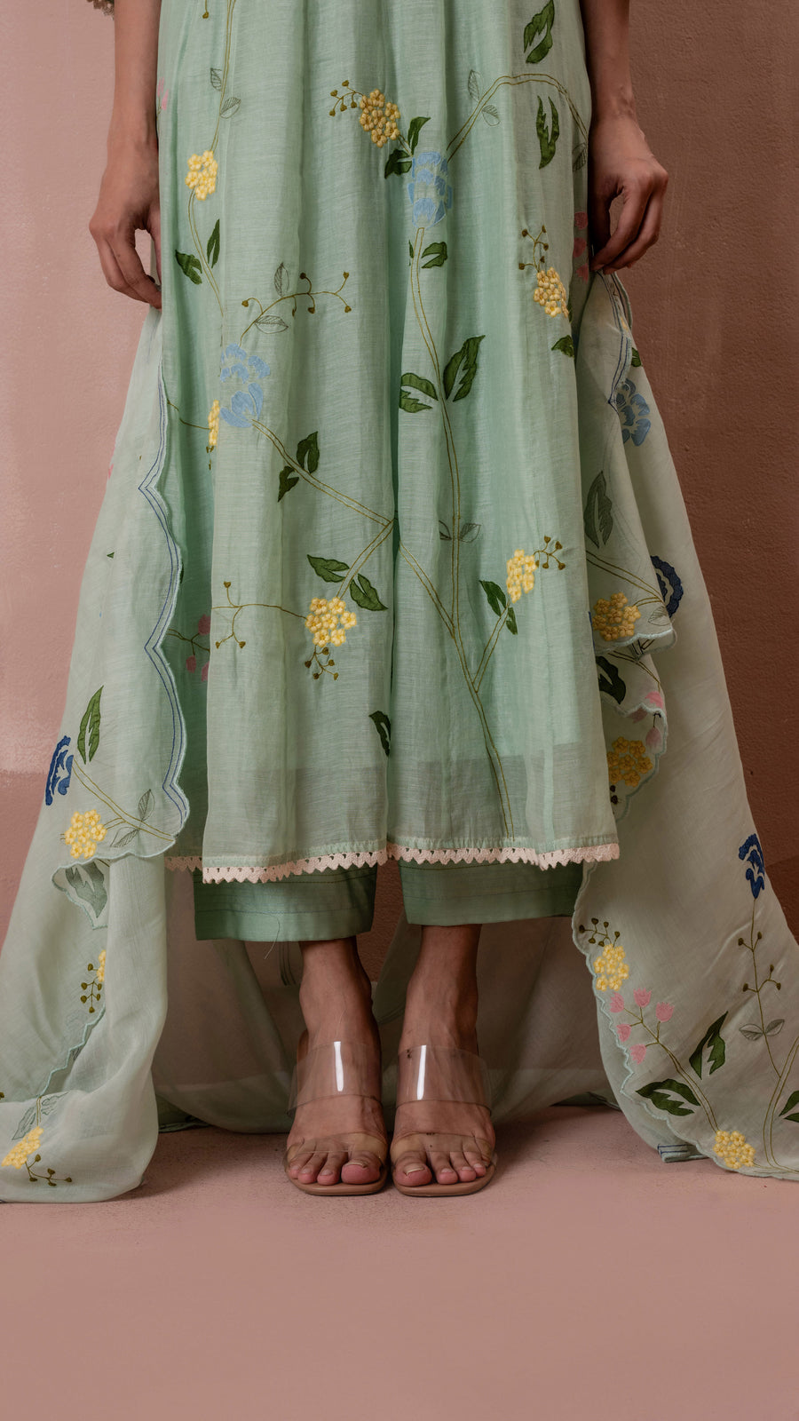 Falak Anarkali Set (Aqua)