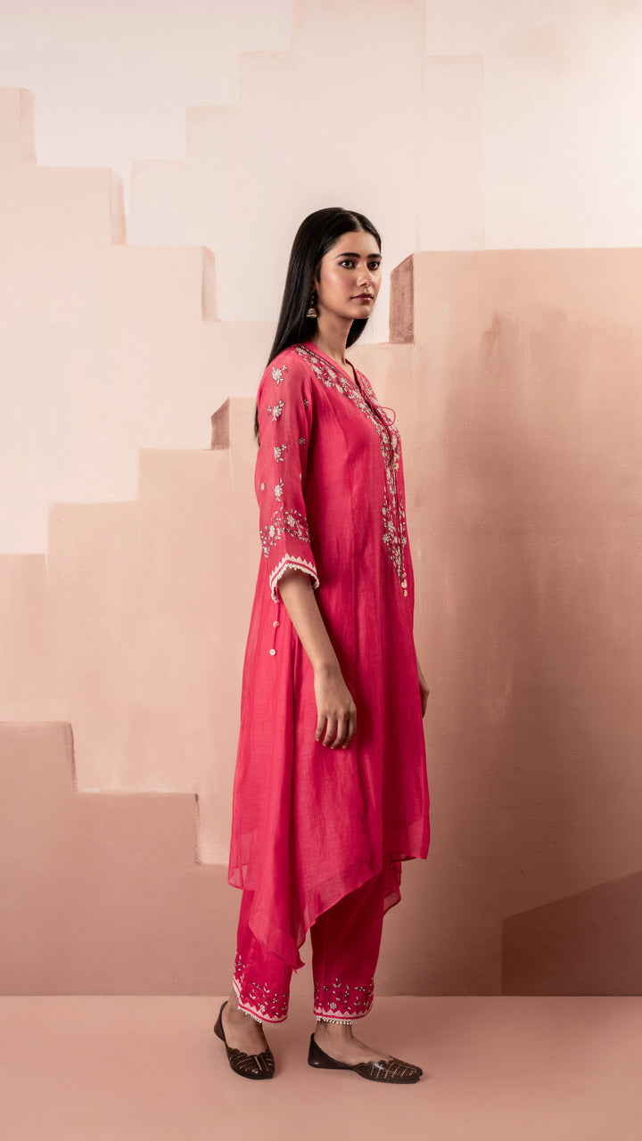 Alaya A-line Kurta Set (Pink)