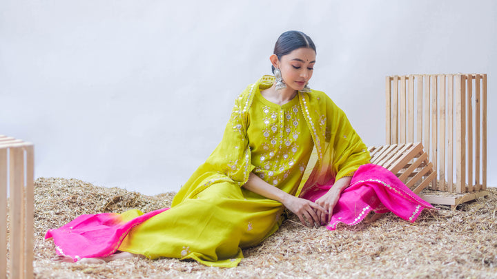 Gulmina Kurta Set (Angoori)