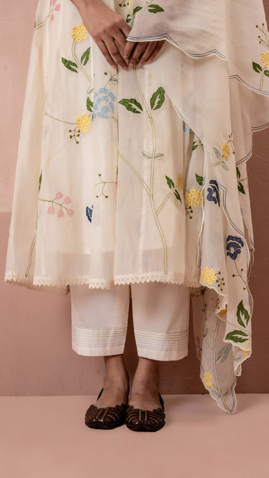 Falak Anarkali Set (White)