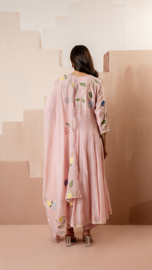 Falak Anarkali Set (Baby Pink)