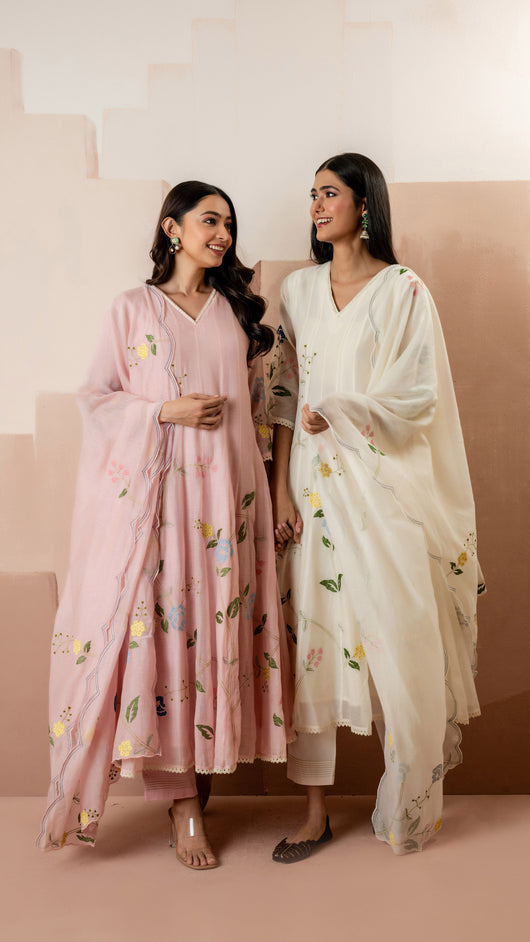Falak Anarkali Set (Baby Pink)