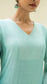 Seher Asymmetrical Kurta Set (Iceberg Blue)