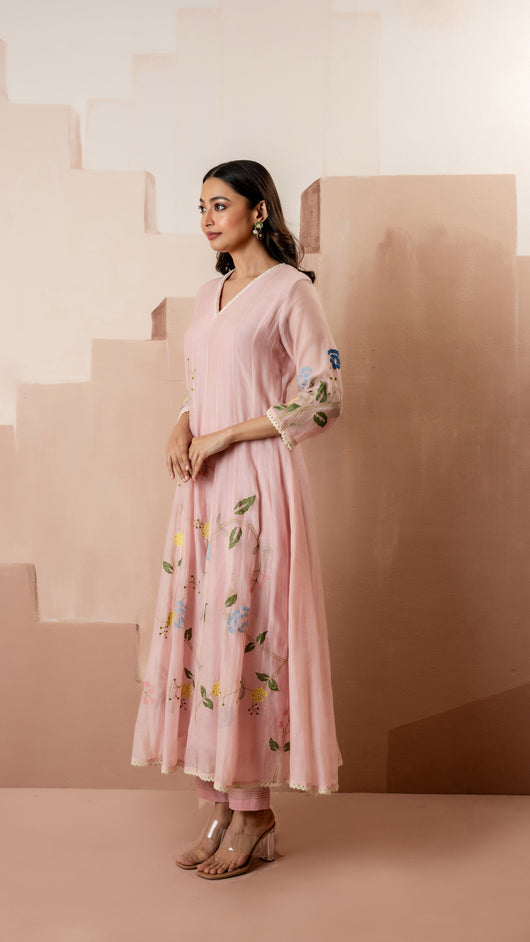 Falak Anarkali Set (Baby Pink)