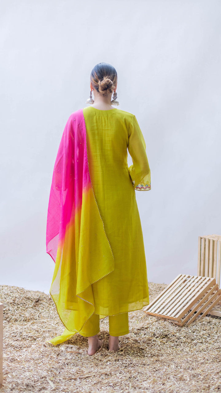 Aqsa Aline Kurta Set (Angoori)