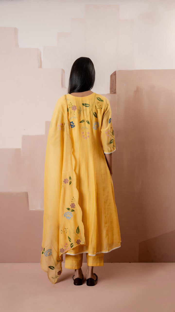 Falak Anarkali Set (Tuscany Yellow)