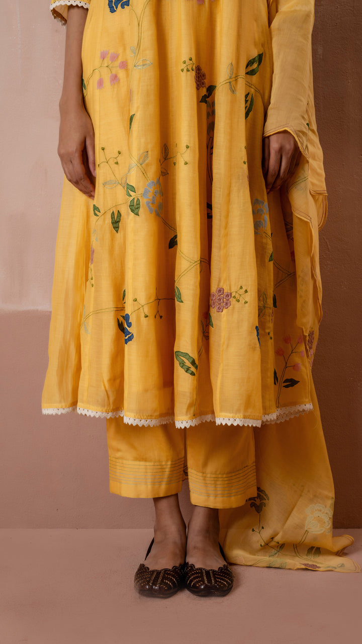 Falak Anarkali Set (Tuscany Yellow)