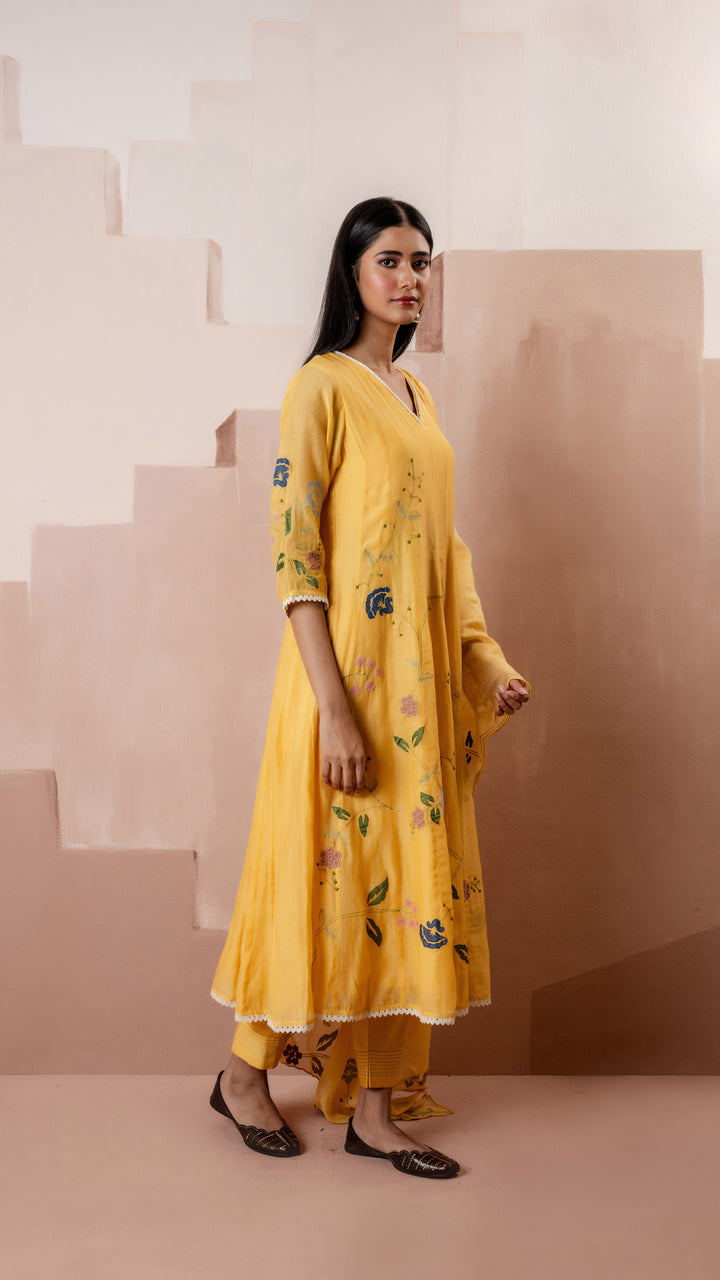 Falak Anarkali Set (Tuscany Yellow)